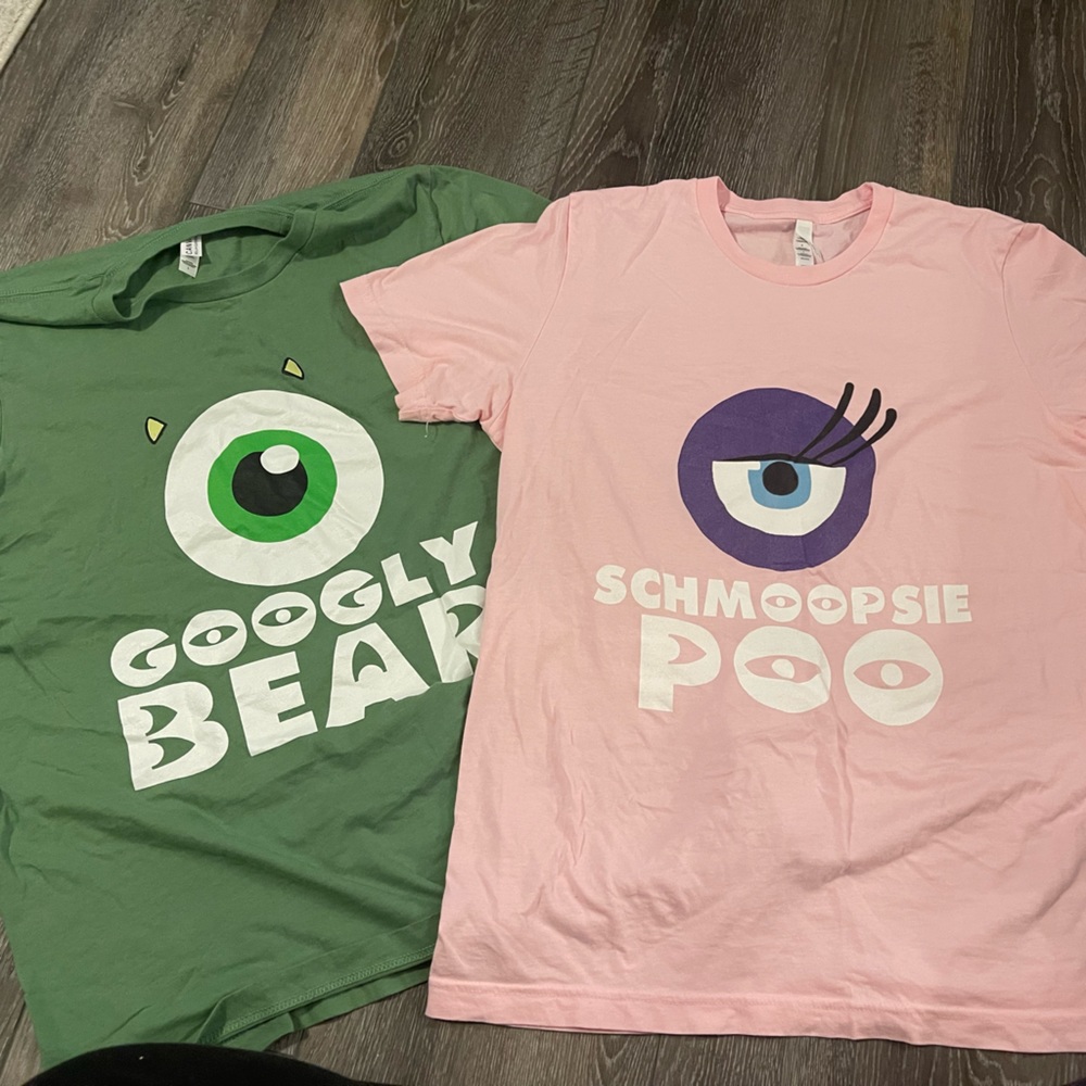 Monsters inc Mike and Cecelia matching shirts size L